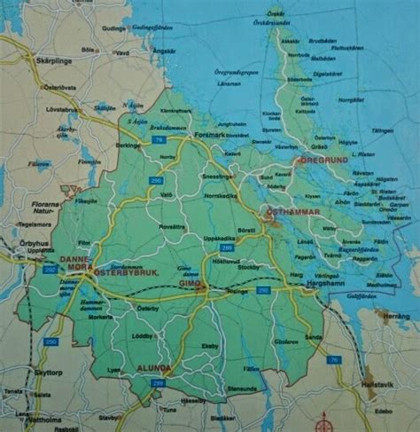 Karta Björnhålsskogen, Alunda Östhammars kommun