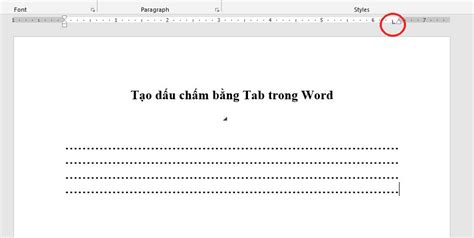 đánh dấu chấm tự động trong word