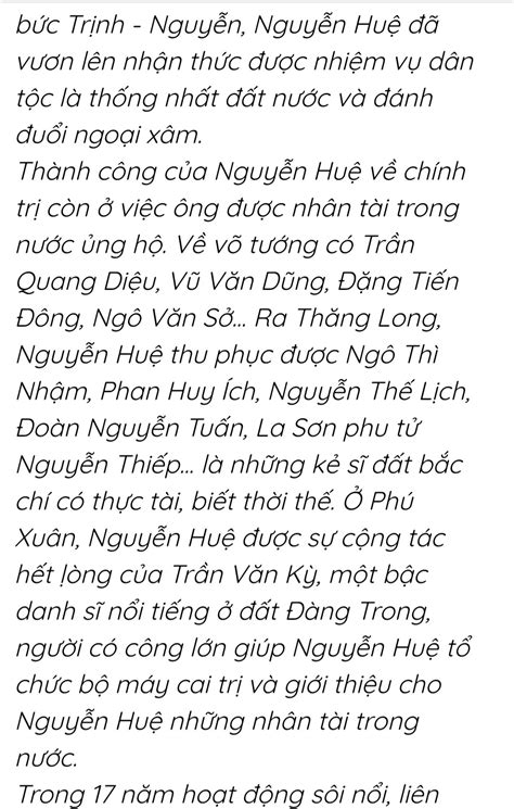 đánh giá vai trò của quang trung