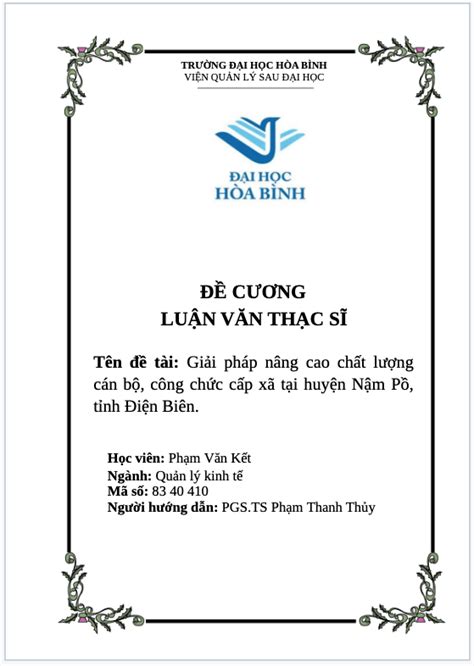 đề cương luận văn