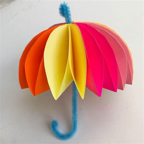 аппликация зонтик из цветной бумаги