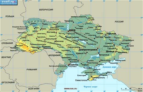 географическая карта украины по областям