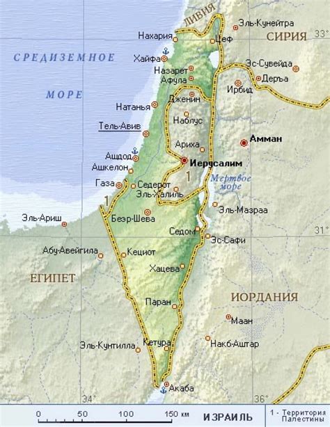 израиль и сектор газа на карте мира
