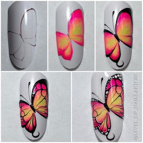 Как нарисовать бабочку на ногтях как нарисовать необычное крыло Уход за
