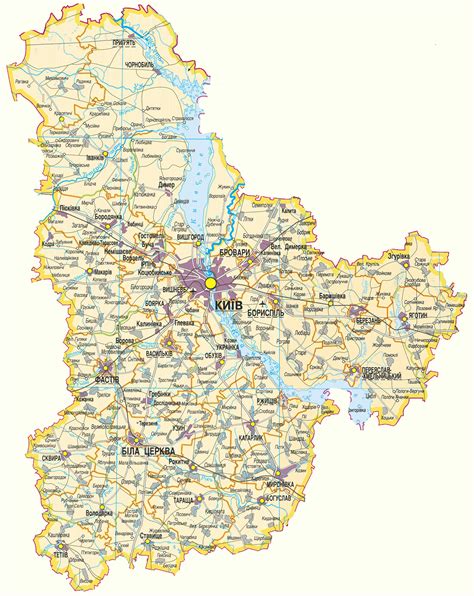 карта київської області по районам