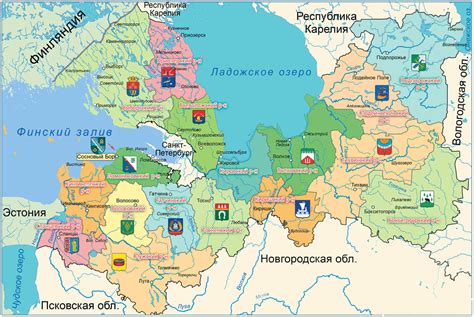 карта ленинградской области подробная