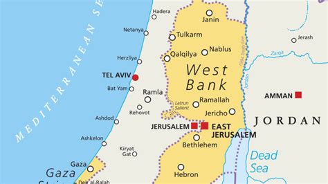 карта на израел и ивицата газа