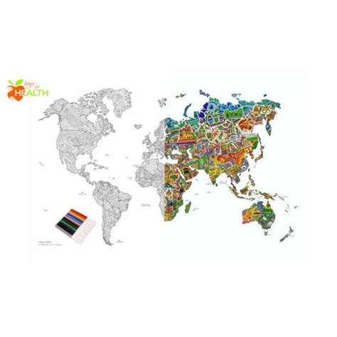 карта на света за оцветяване