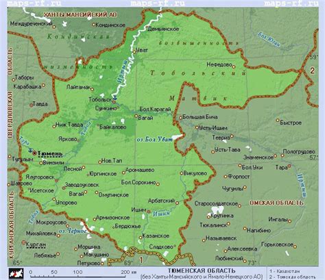 карта тюменской области с районами