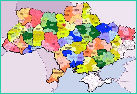карта украины с городами и селами