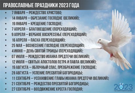 православные праздники в 2023 году