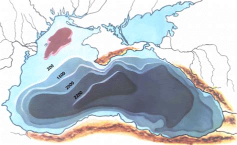 середня глибина чорного моря