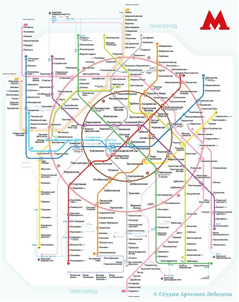 схема метро на карте москвы