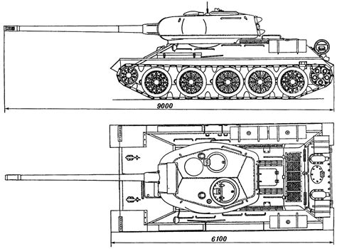 т-34 чертеж с размерами