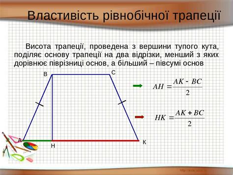 як знайти висоту трапеції