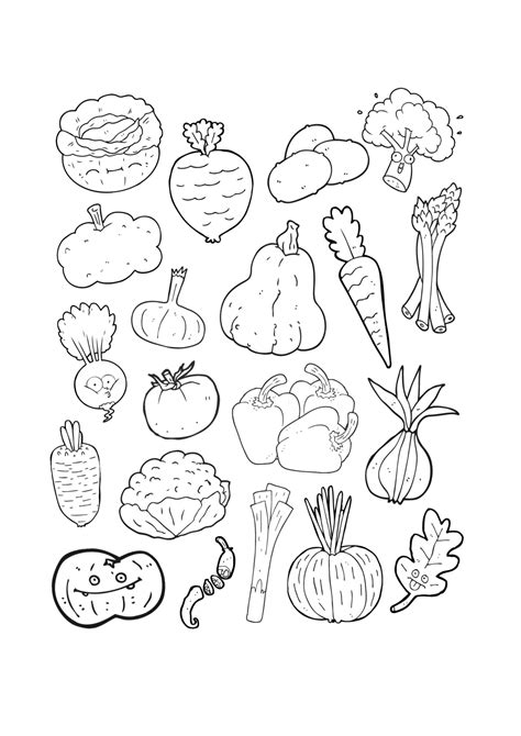 דף צביעה ירקות להדפסה