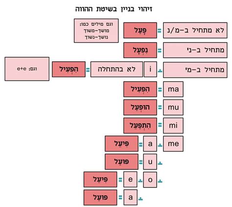 מה הבניין של המילה מורה