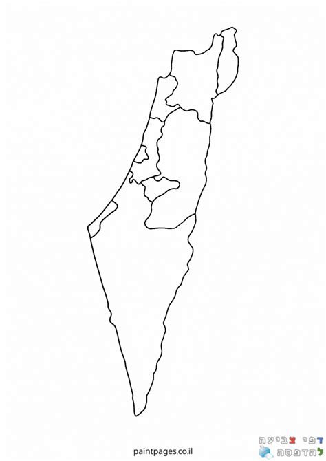 מפת ארץ ישראל שחור לבן