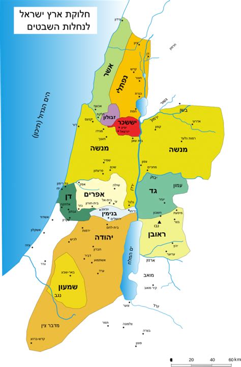 מפת נחלות שבטי ישראל