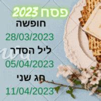 מתי זה חול המועד פסח 2023