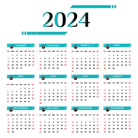 التقويم الميلادي لعام 2024