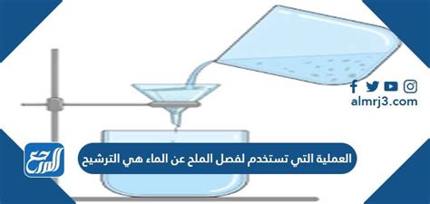 العملية التي تستخدم لفصل الملح عن الماء هي الترشيح. صح أو خطأ كل شي