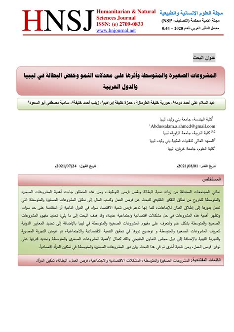 المشروعات الصغيرة والمتوسطة في ليبيا pdf