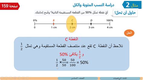 النسبة المئوية للصف السادس