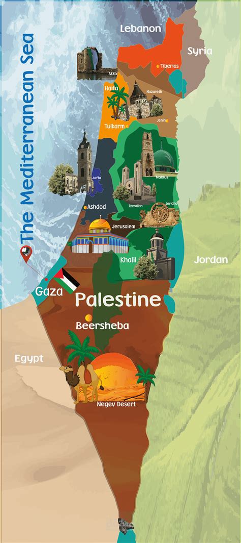 تصميم خريطة فلسطين باللون الابيض