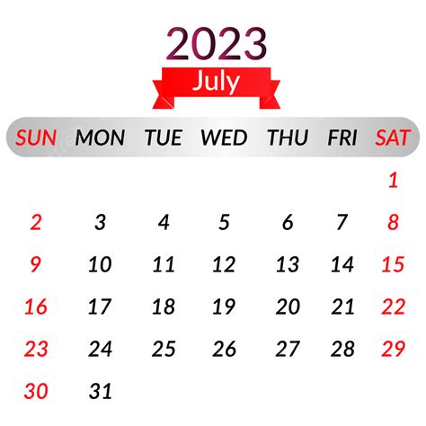 تقويم شهر يوليو 2023