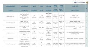 جدول فعاليات معارض الرياض 2023