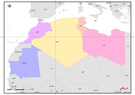 خريطة دول المغرب العربي