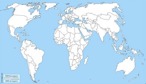 خريطة قارات العالم صماء