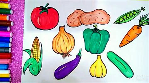 تعليم رسم الخضروات وتلوينها للاطفال بكل سهولة خطوة بخطوة, how to draw