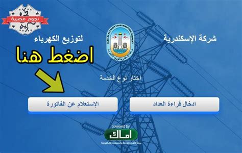 شركة الاسكندرية لتوزيع الكهرباء الفاتورة