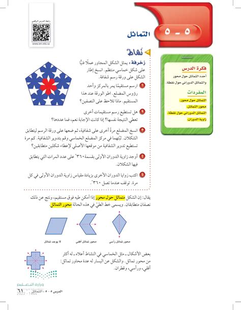 للعلم محور تماثل افقي