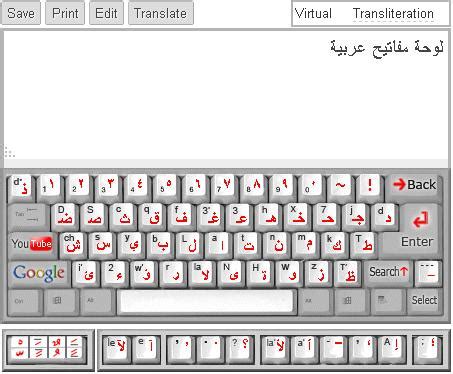 لوحة المفاتيح العربية مع الشكل