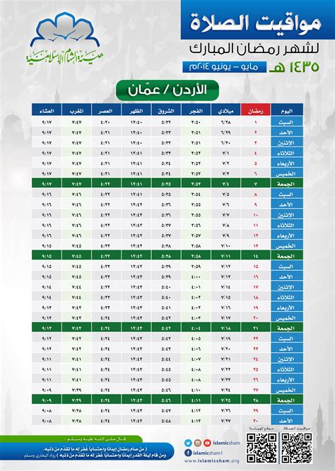 مواعيد الاذان في الاردن عمان