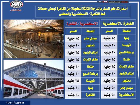مواعيد واسعار قطارات القاهرة اسكندرية