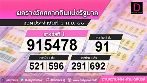 ตรวจล็อตเตอรี่ 1 กันยายน 2566