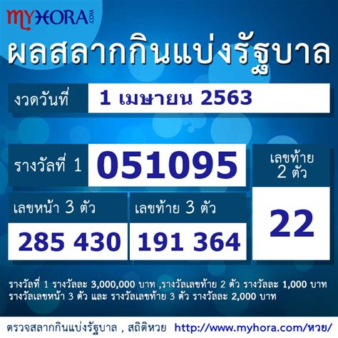 หวย 1 เมษายน 2563