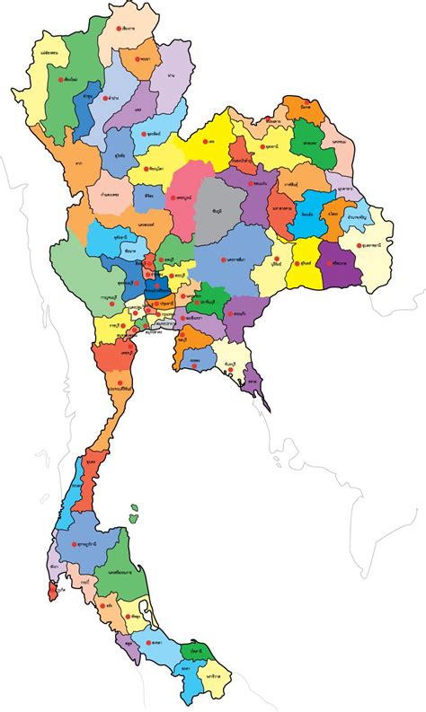 แผนที่ประเทศไทย 77 จังหวัด ระบายสี