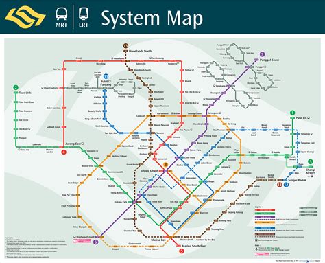 แผนที่รถไฟฟ้า mrt สิงคโปร์