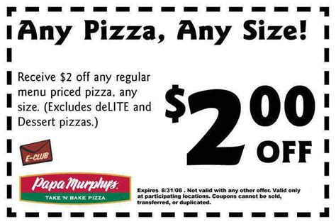 Buy One, Get One Free Coupons Papa Murphy's