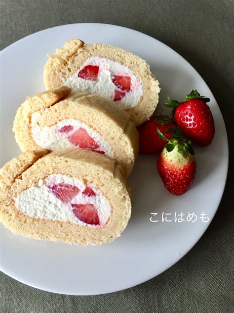 いちご クリーム ロール ケーキ