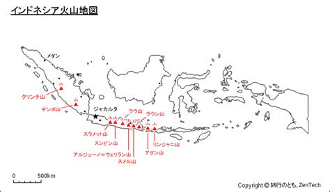 インドネシア スメル 火山 地図