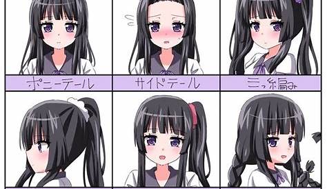 キャラクター風女の子髪型 Animation Sketches Anime Drawings Sketches Hair Reference Art