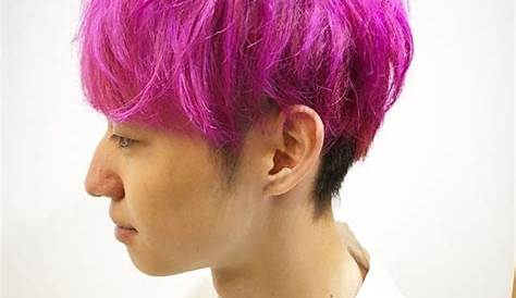 ピンク 髪型 メンズ コンマバング派手かみショート｜・ LIPPS Hair 横浜｜MENS HAIRSTYLE ヘアスタイル