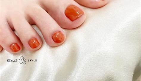 フット ネイル ワンカラー オレンジ Footnail☆ 今年初！！ 夏らしく蛍光！ ジェルセルフ蛍光色蛍光