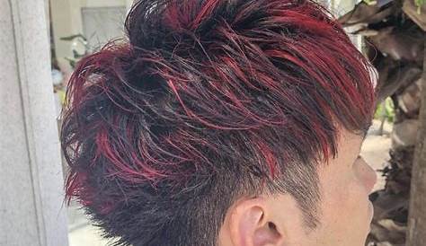 メンズ 赤メッシュ 髪型 心に強く訴える ヘアカラー 赤 人気のヘアスタイル